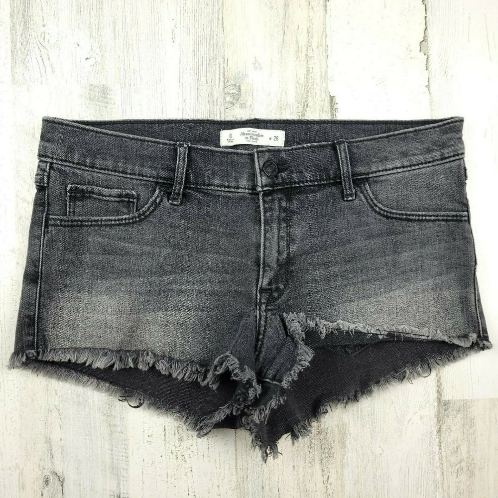 Abercrombie And Fitch Women's  Bootie Shorts Denim Black Size 6 (32x20)EUC